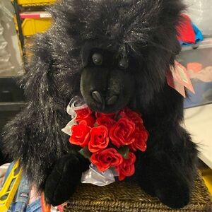 Black gorilla with roses